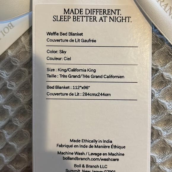 BNIB Boll & Branch king waffle blanket in sky - Picture 8 of 8